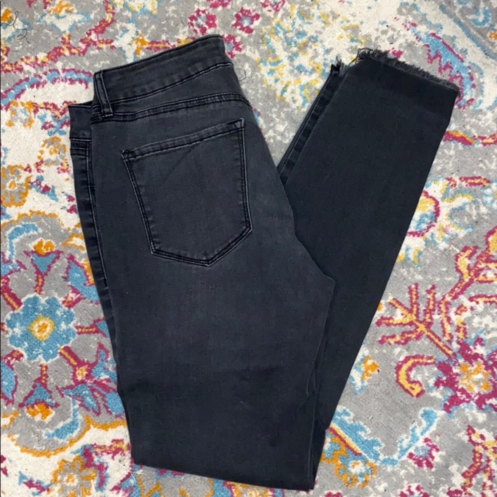 black high waisted ripped jeans